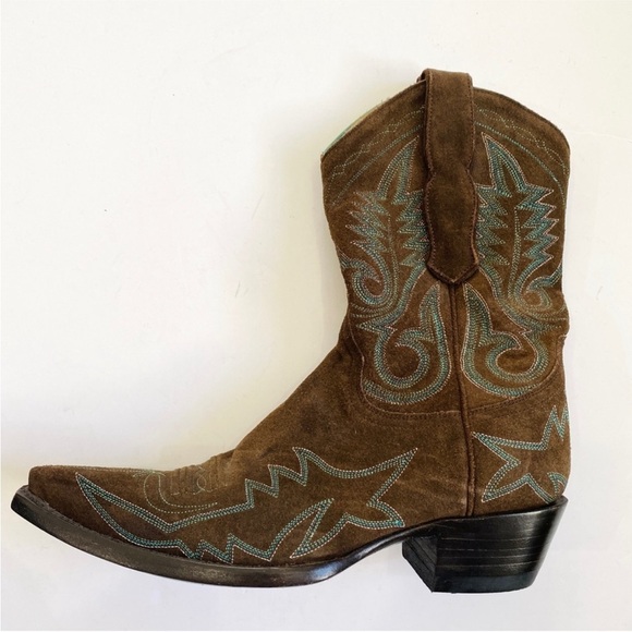 Old Gringo Letty Vesuvio Oryx genuine suede cowboy boots in Forrest green EUC - Picture 4 of 9